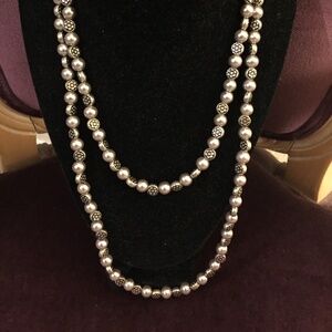 Hand made silver beaded necklace